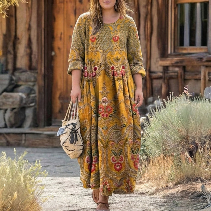 Veera | Rennon Tyylikäs Mekko Vintage-Kuosilla