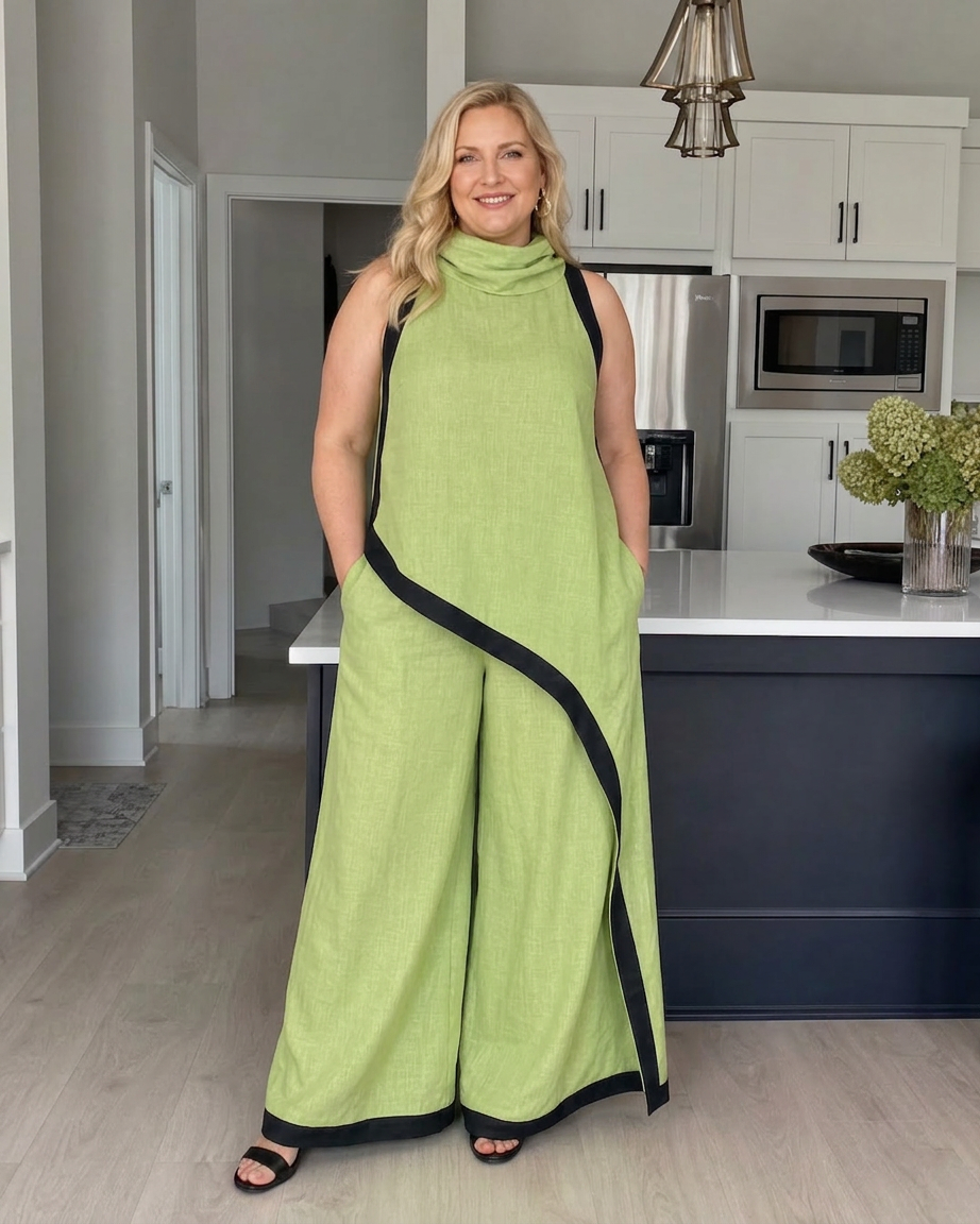 Elina | Hihaton Kerrospaita Ja Leveälahkeiset Housut