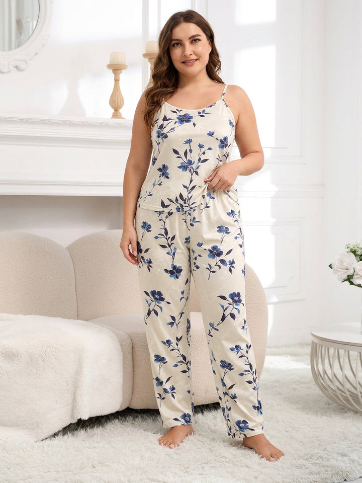 Leena | Kolmiosainen Pyjamasetti Vintage-kukkakuosilla