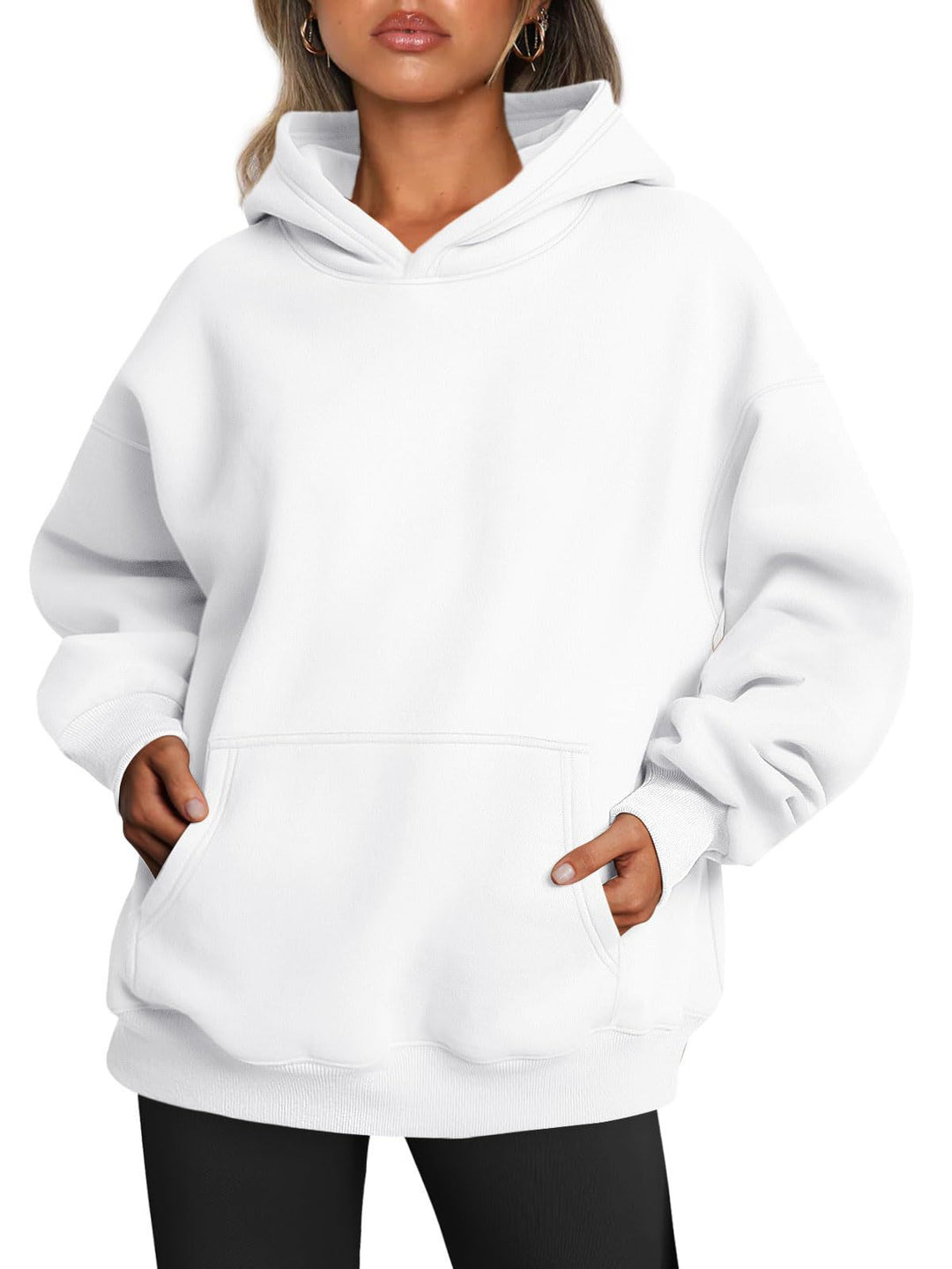 Oversize fleecevuorattu huppari