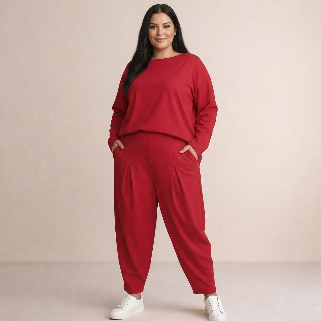 Maria | Minimalistinen Setti Laskoshousuilla