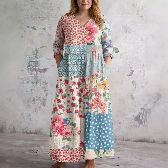 Eeva | Vintage-Tyylinen Tilkkukuosimekko