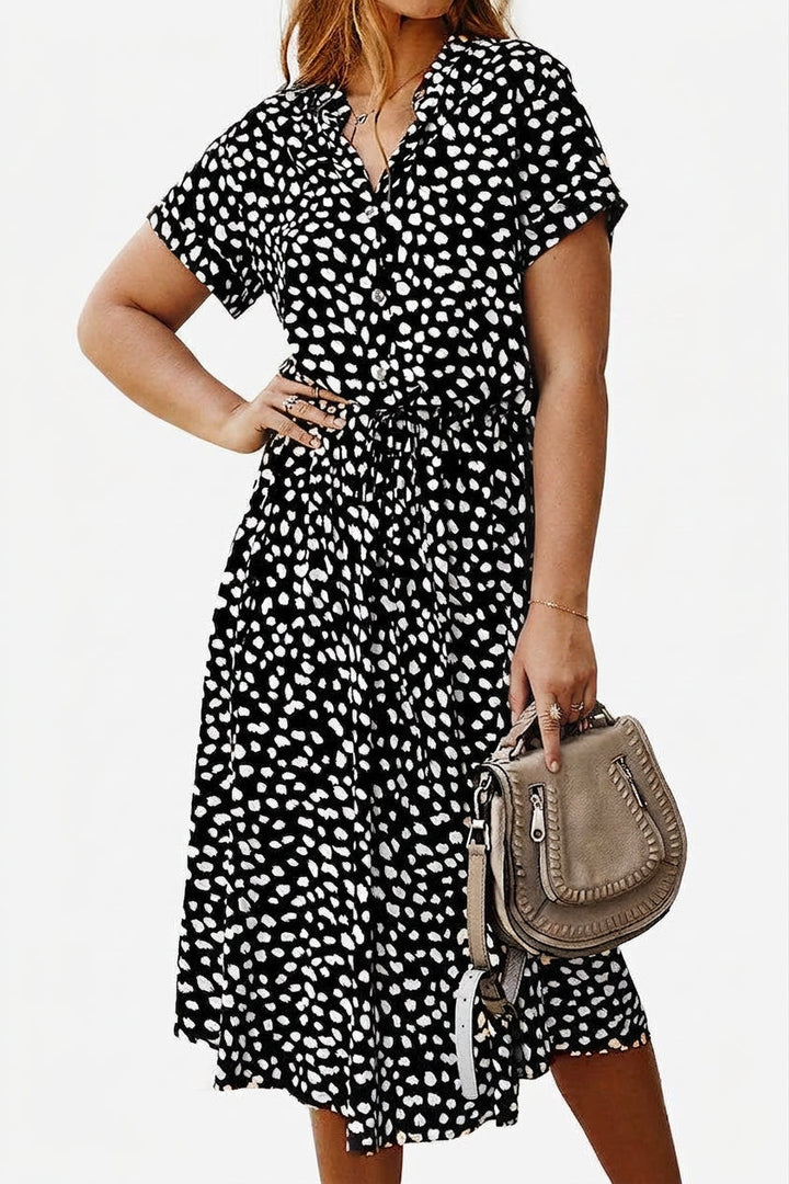 Tiina | Pilkullinen Mekko Kiristysnauhalla