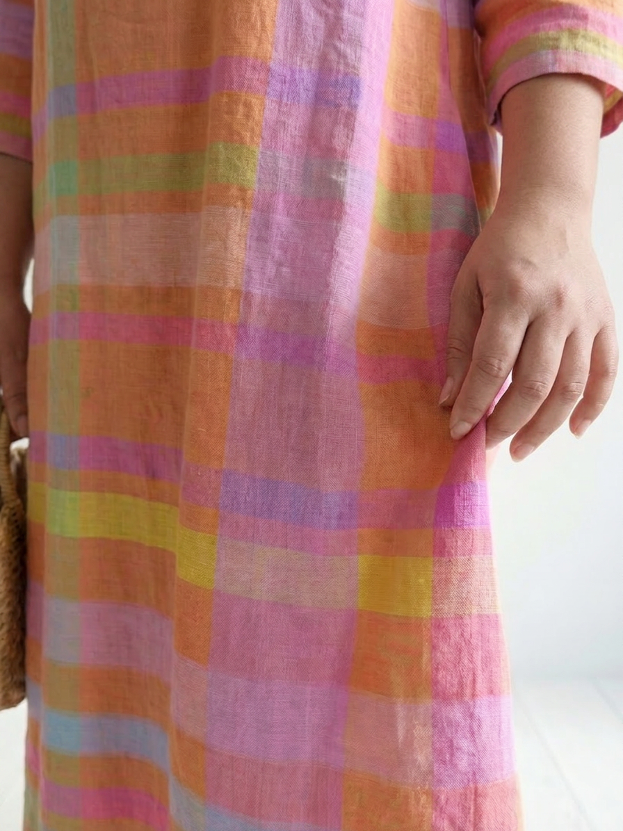 Liisa | Vaakaraitainen Midimekko Drapeerauksella