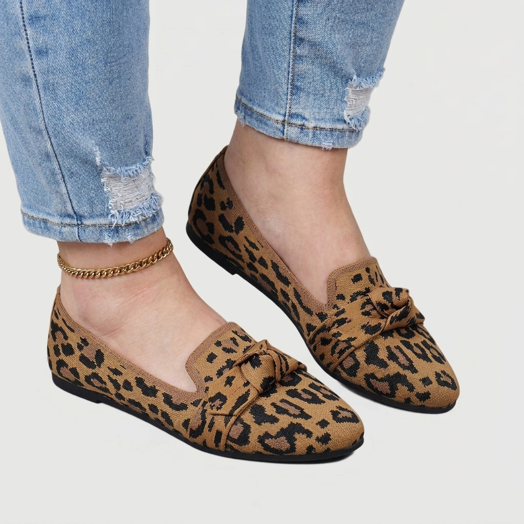 Kaisa | Tiikerikuvioiset Loaferit Solmukoristeella