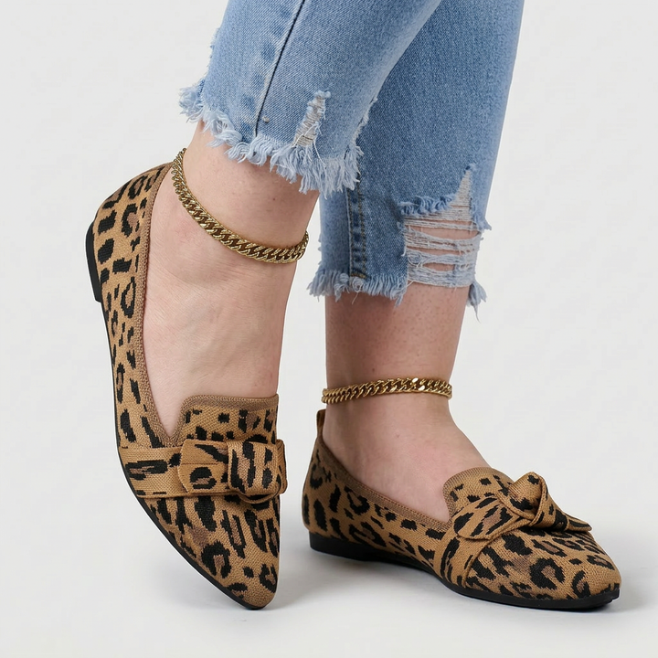 Kaisa | Tiikerikuvioiset Loaferit Solmukoristeella