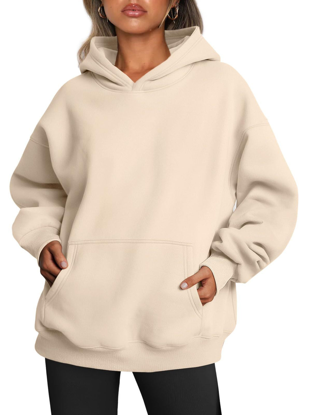 Oversize fleecevuorattu huppari