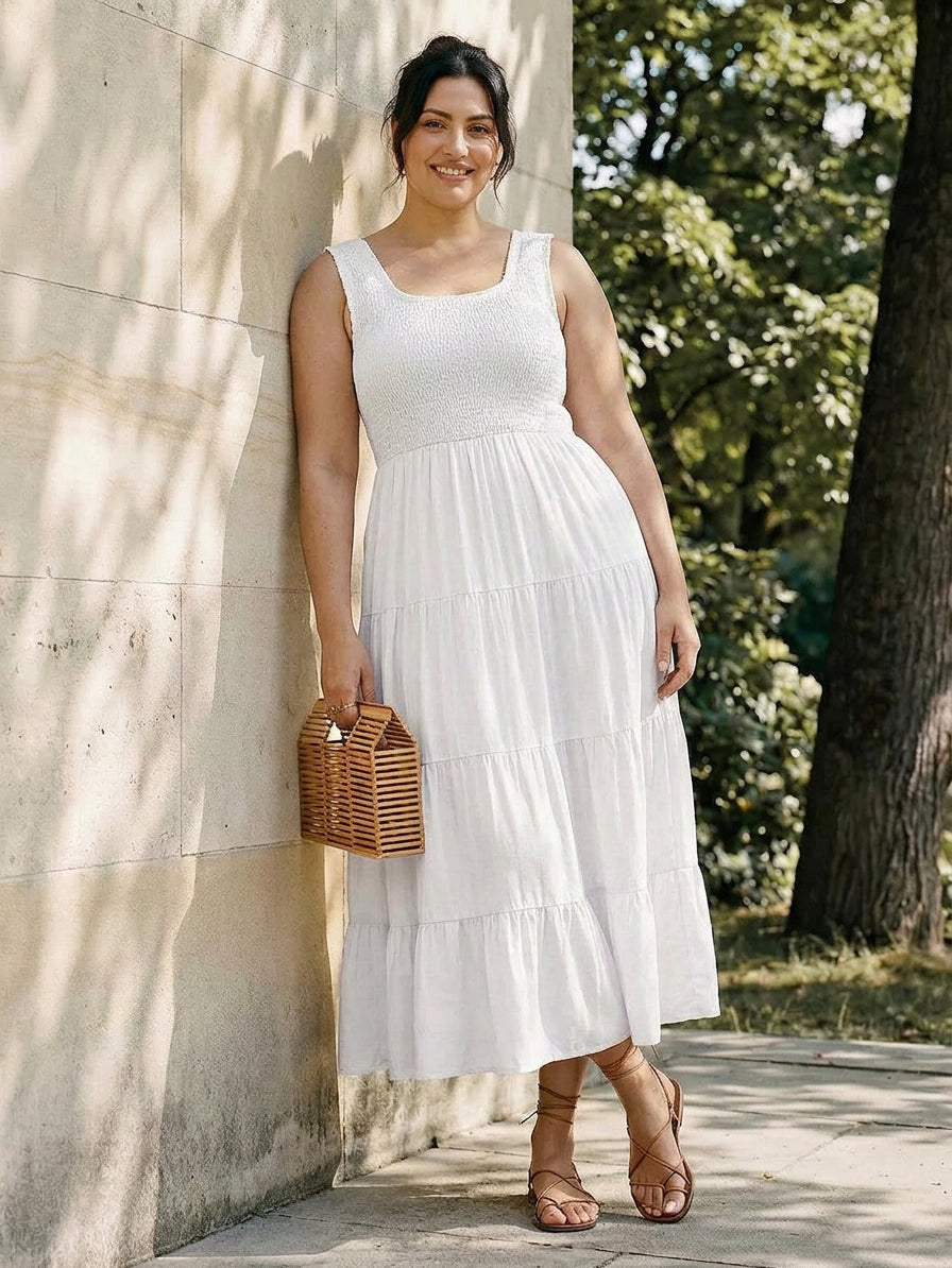 Elina | Porrashelmainen Maksimekko Taskuilla