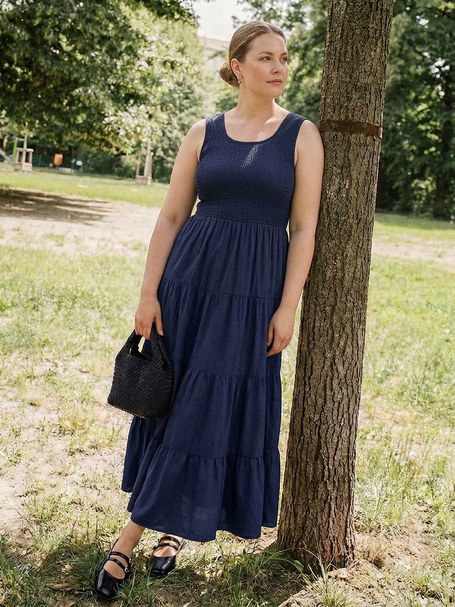 Elina | Porrashelmainen Maksimekko Taskuilla