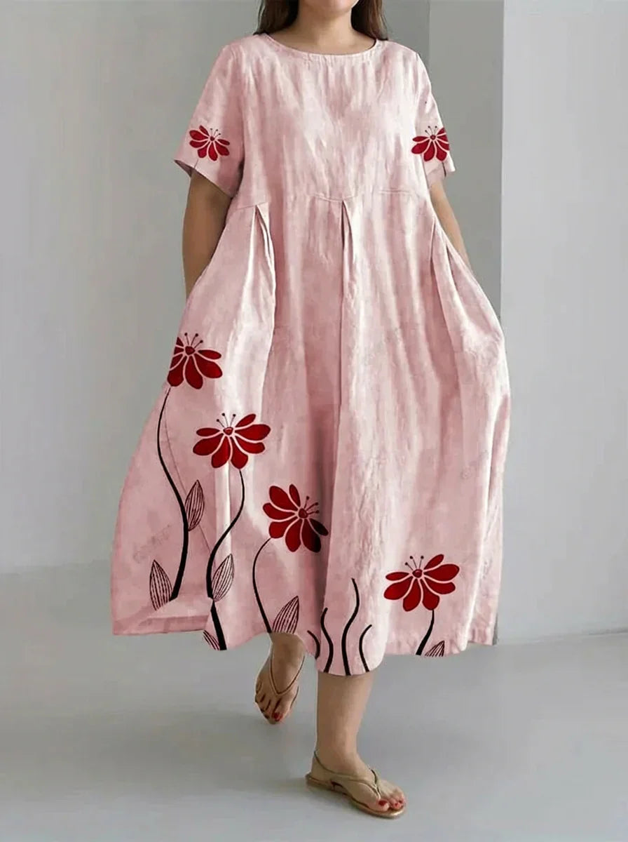 Minna | Kukkakuosinen Retromekko Taskuilla