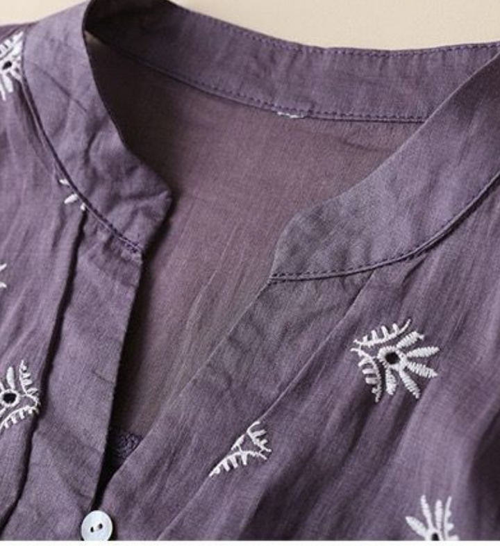 Hanna | Schiffli-Kirjailtu Paita Puhtaasta Puuvillasta