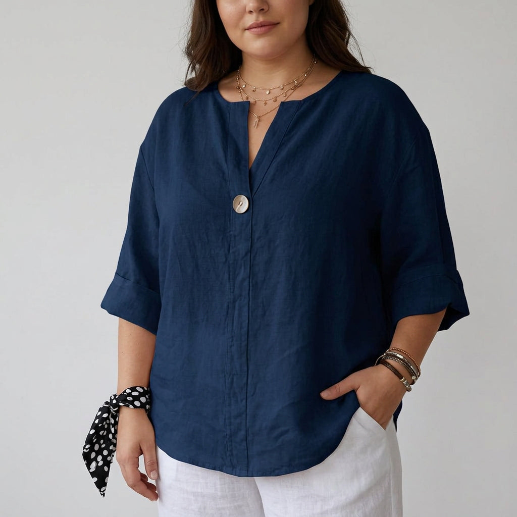 Päivi | V-Pääntiellinen Paita Yhdellä Napilla