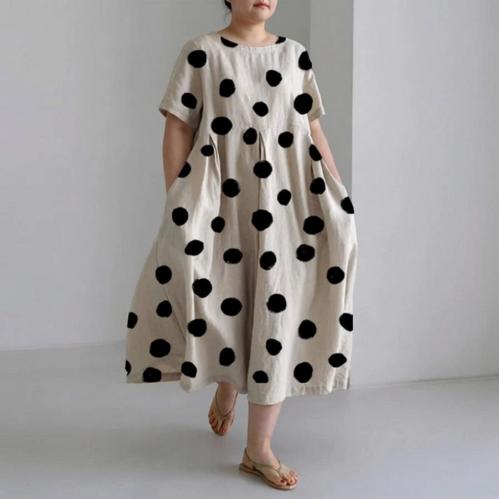 Satu | Pilkullinen Väljä Mekko Lyhyillä Hihoilla