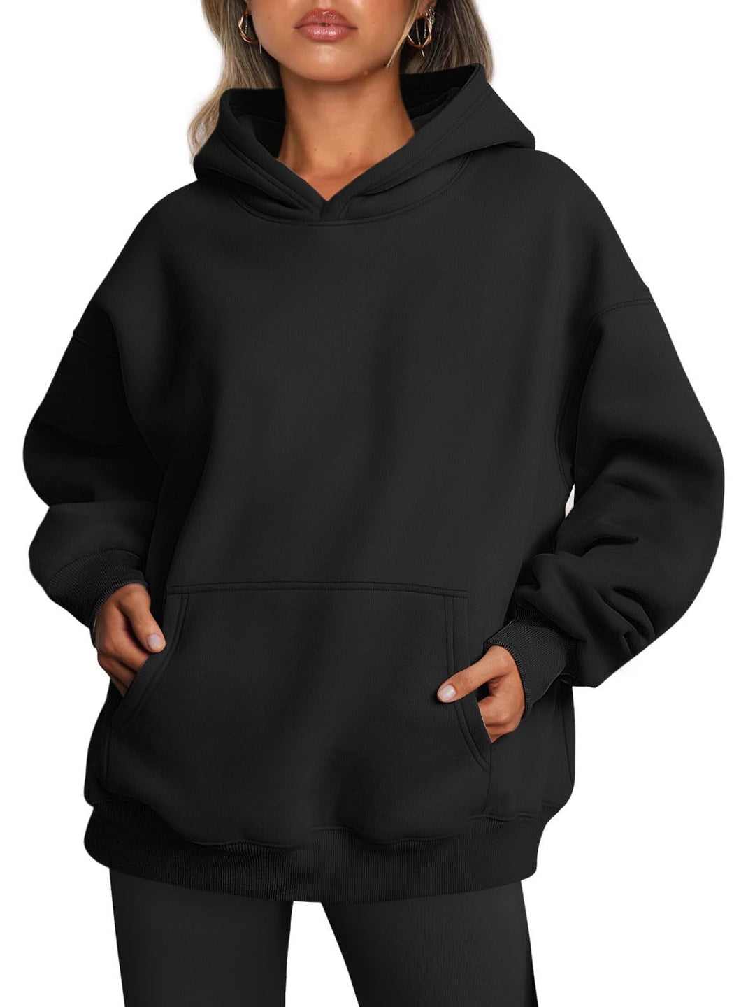 Oversize fleecevuorattu huppari
