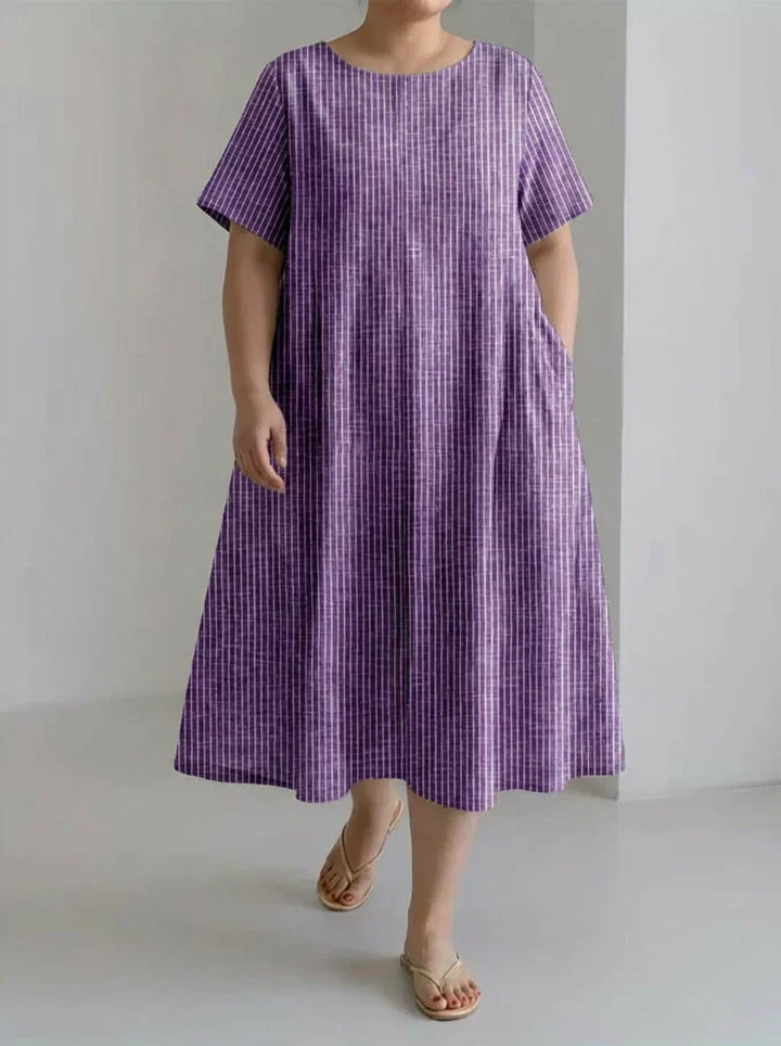Aada | Väljä Retroraidallinen Mekko Arkeen