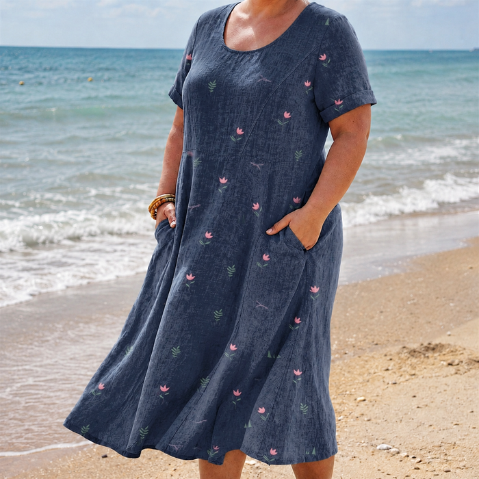 Laura | Käytännöllinen Sininen Taskumekko