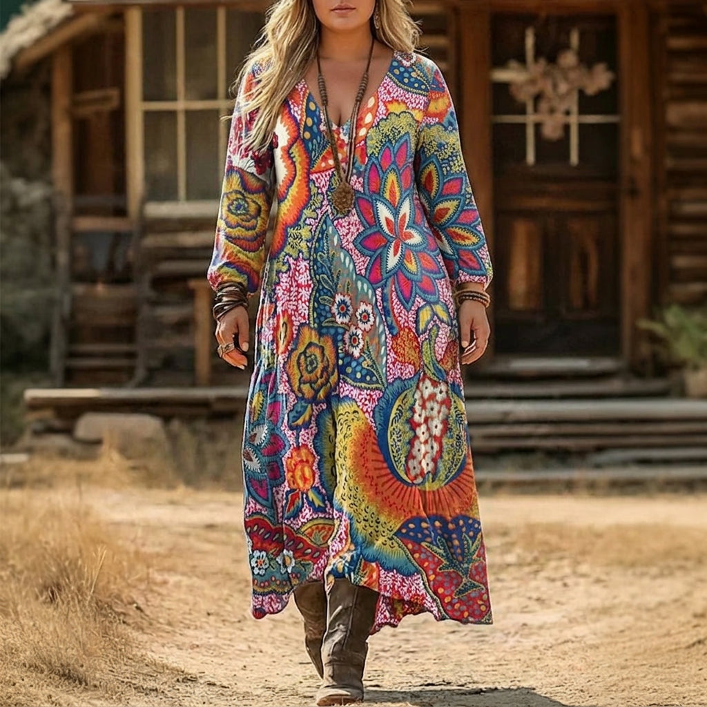 Iida | Arkinen Vintage-Mekko V-Pääntiellä
