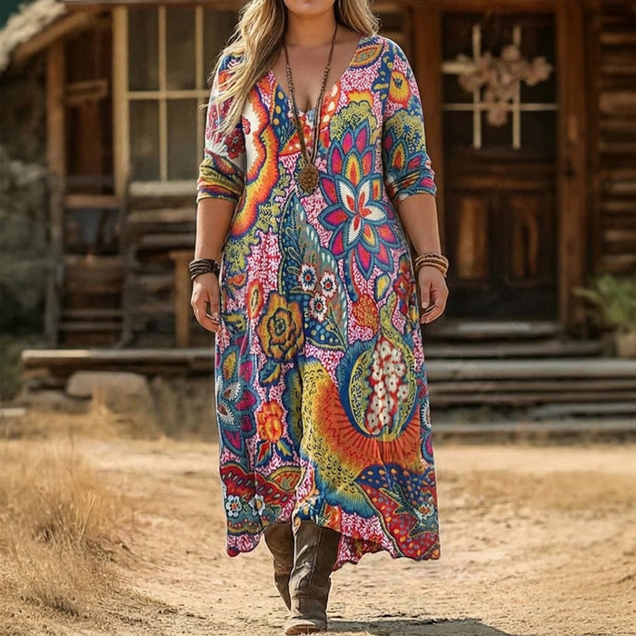 Iida | Arkinen Vintage-Mekko V-Pääntiellä