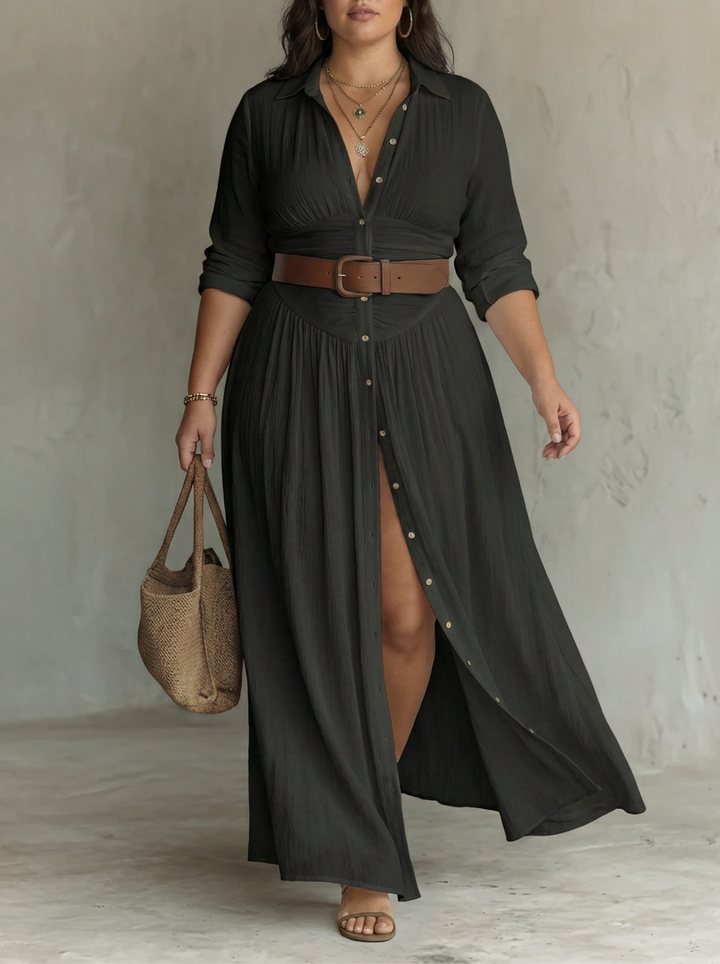Laskoksellinen Paitamekko Pitkillä Hihoilla