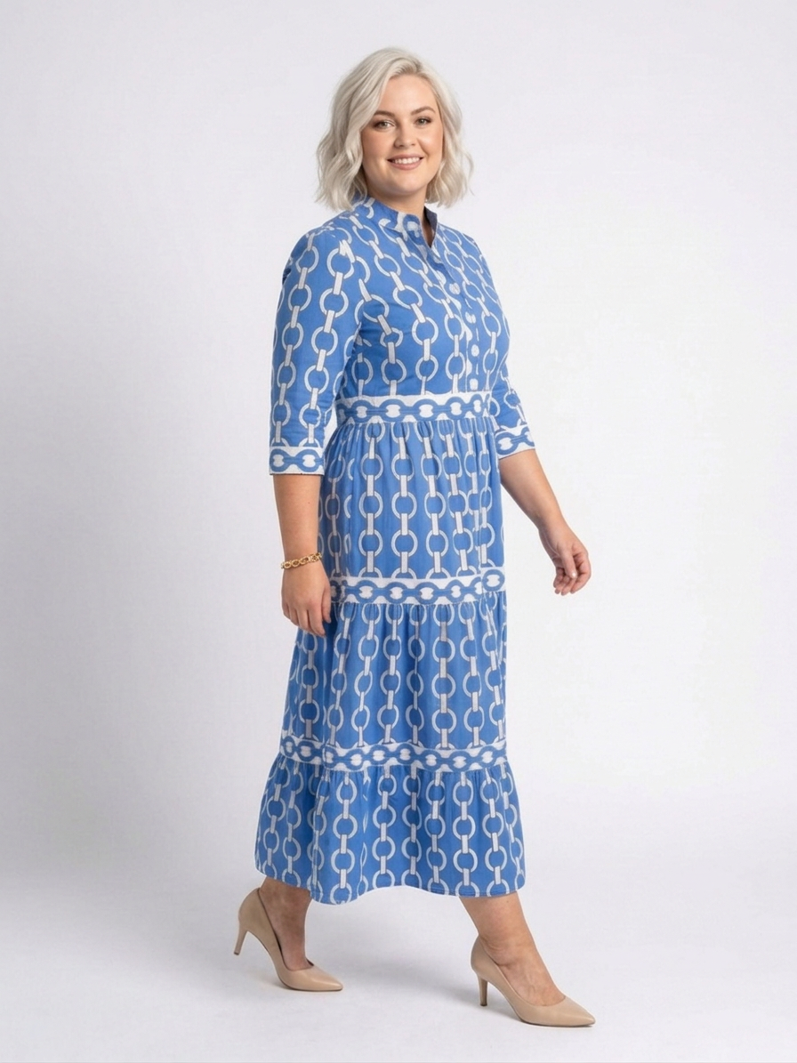 Johanna | Porrashelmainen Midimekko Kolmneljäshihoilla