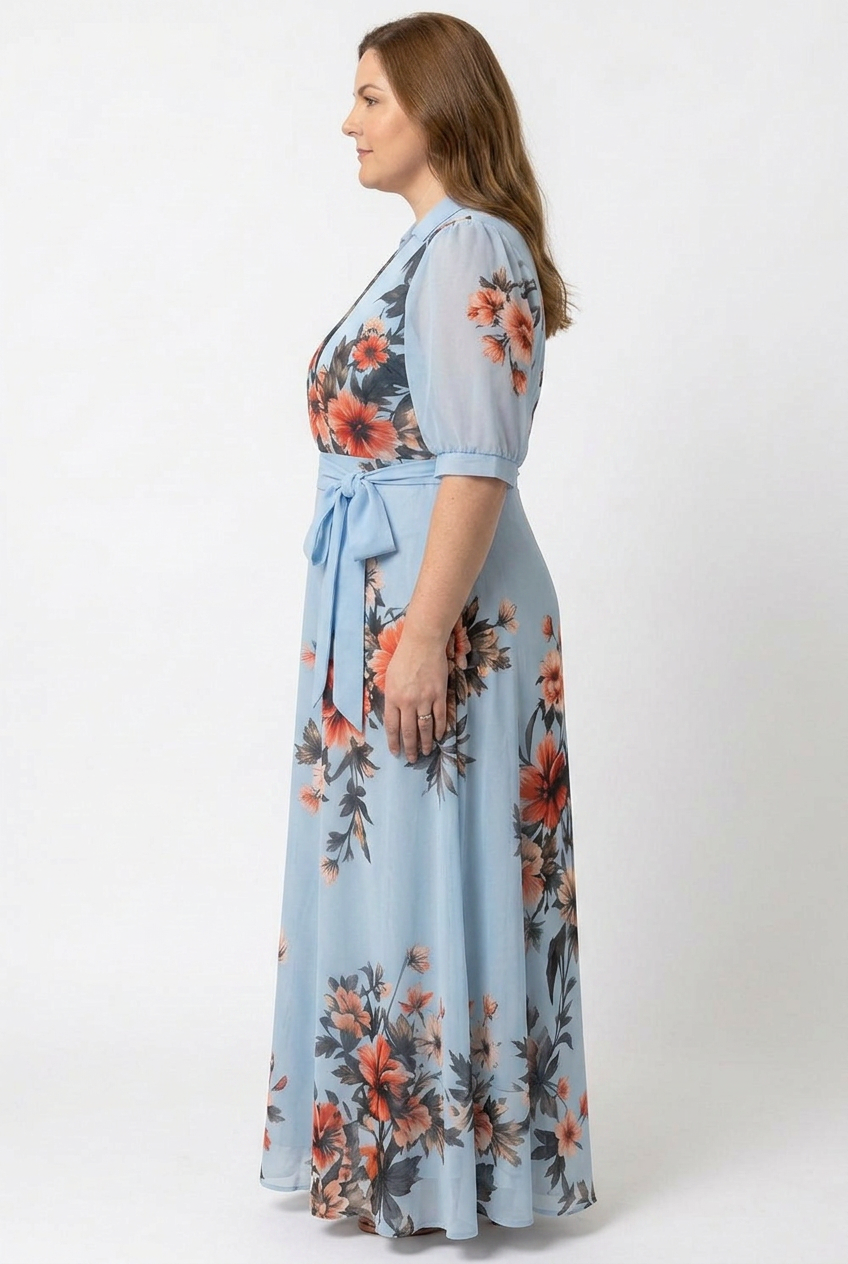 Laura | Kukallinen Kietaisumekko Lyhyillä Hihoilla
