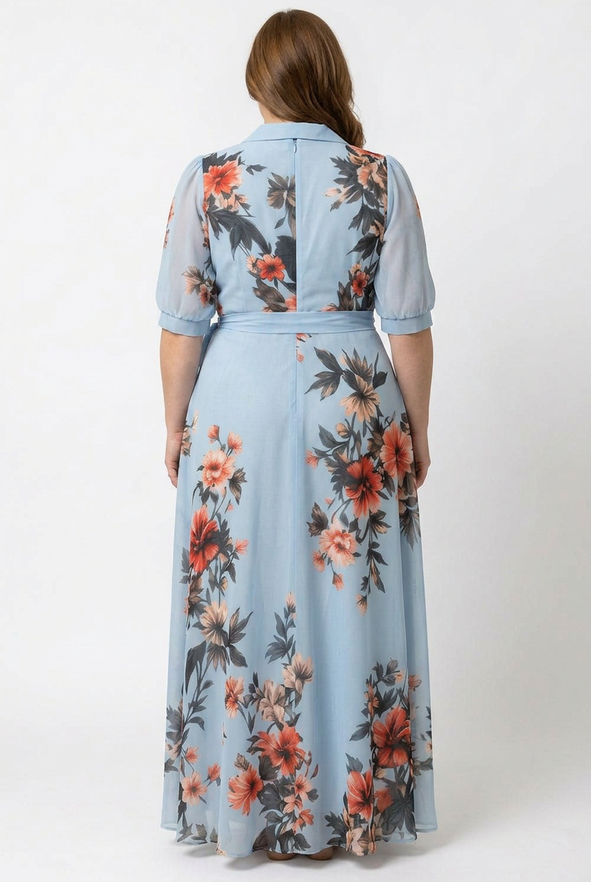 Laura | Kukallinen Kietaisumekko Lyhyillä Hihoilla