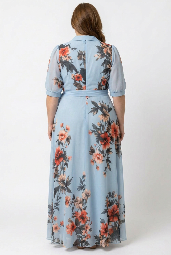 Laura | Kukallinen Kietaisumekko Lyhyillä Hihoilla