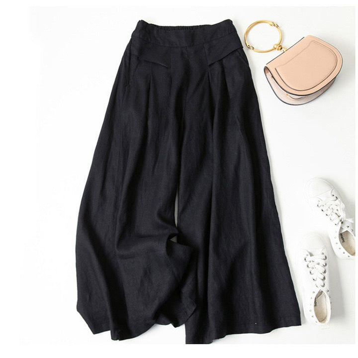 Ella | Leveälahkeiset Pellavasekoitehousut