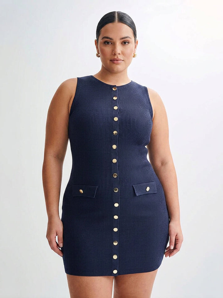 Heidi | Neulottu Lyhyt Mekko Kultanapeilla