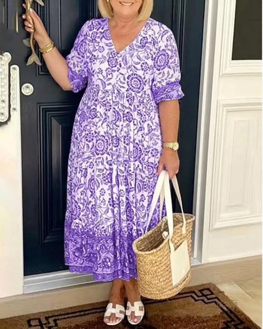 Maija | Helppohoitoinen Pitkä Mekko Kevyestä Kankaasta