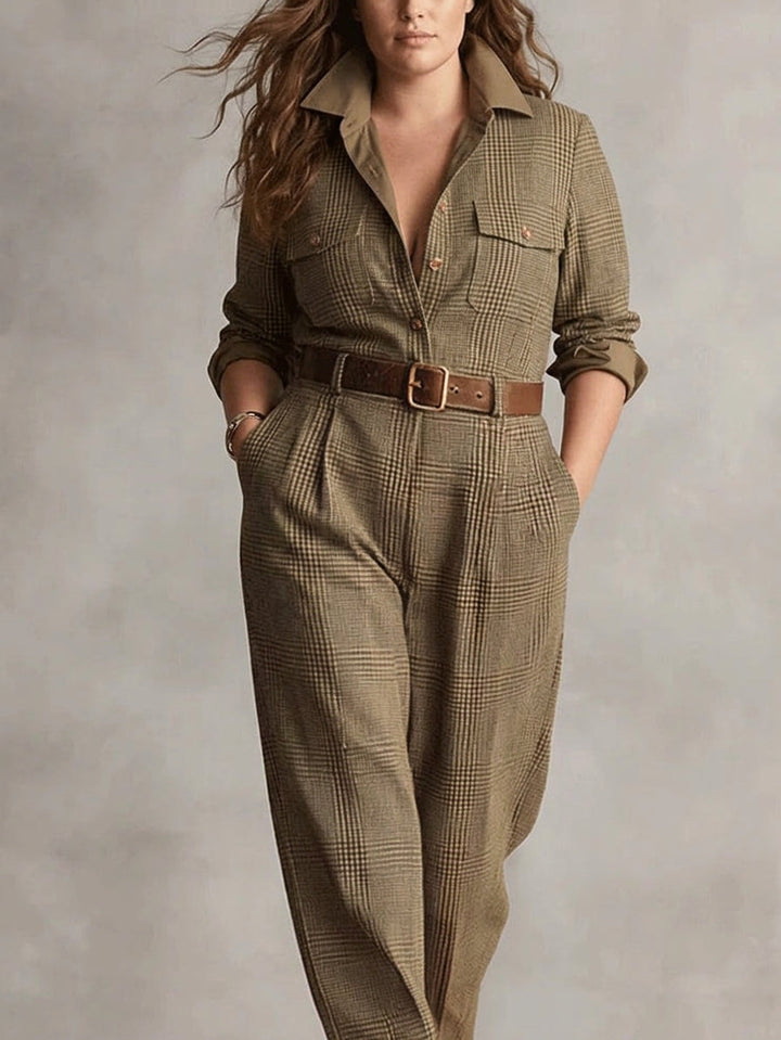 Ritva | Ruudullinen Tweed-Haalari Leveällä Lahkeella