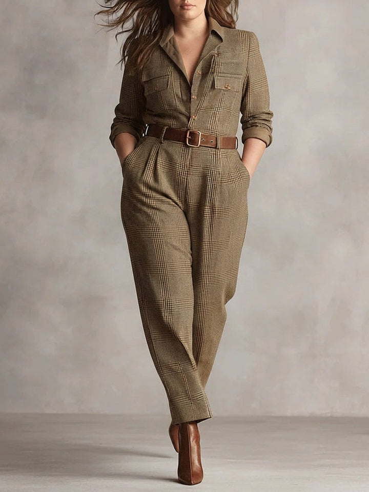 Ritva | Ruudullinen Tweed-Haalari Leveällä Lahkeella