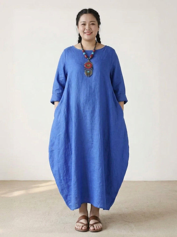 Heidi | Boheemi Lattiapituinen Mekko Pitkillä Hihoilla