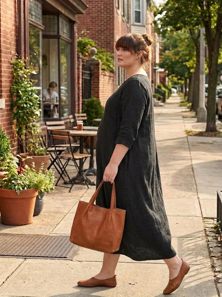 Heidi | Boheemi Lattiapituinen Mekko Pitkillä Hihoilla