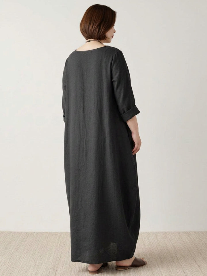 Heidi | Boheemi Lattiapituinen Mekko Pitkillä Hihoilla