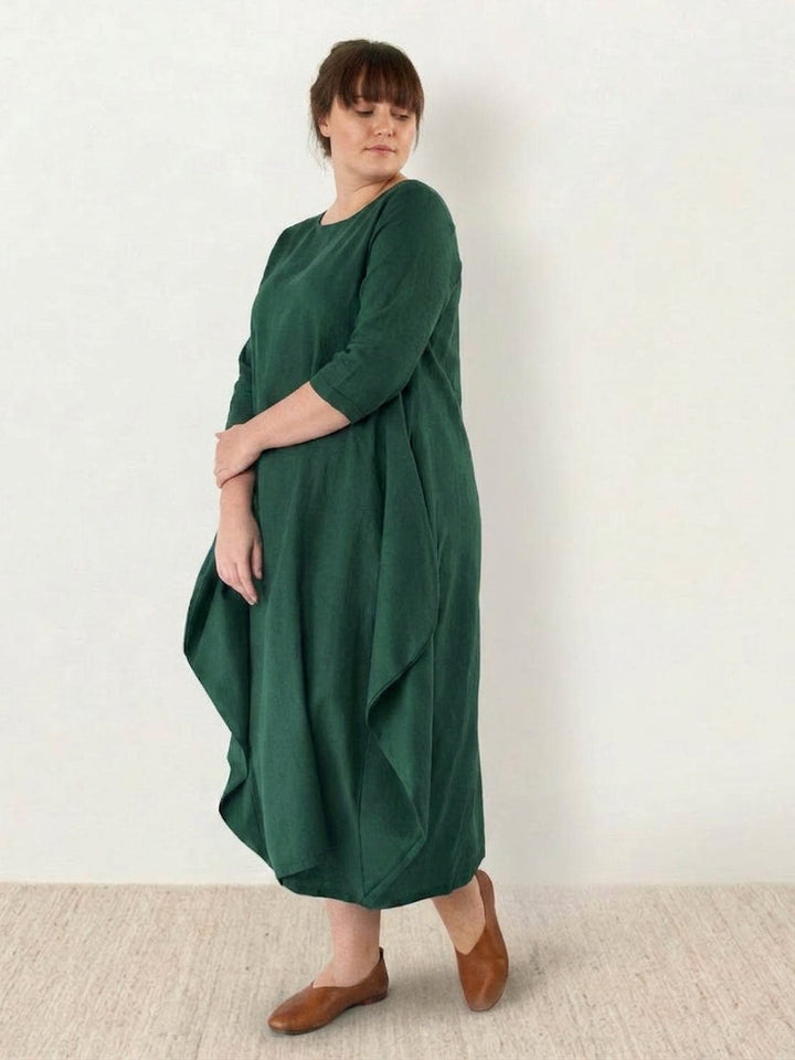Heidi | Boheemi Lattiapituinen Mekko Pitkillä Hihoilla