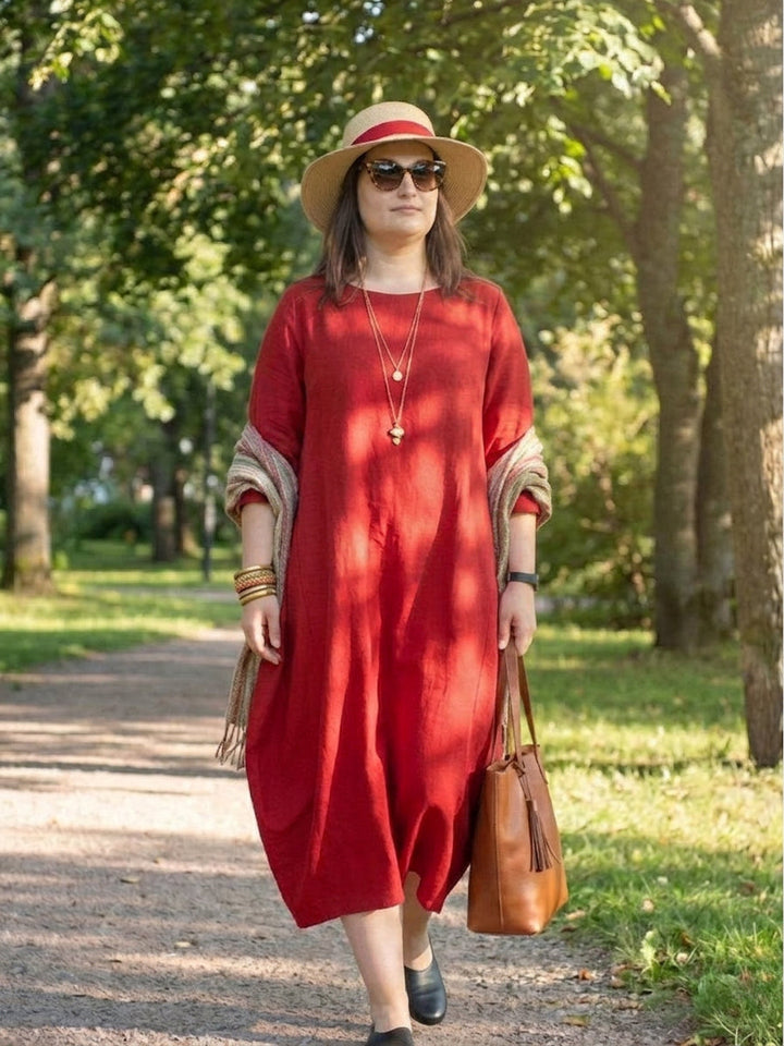 Heidi | Boheemi Lattiapituinen Mekko Pitkillä Hihoilla
