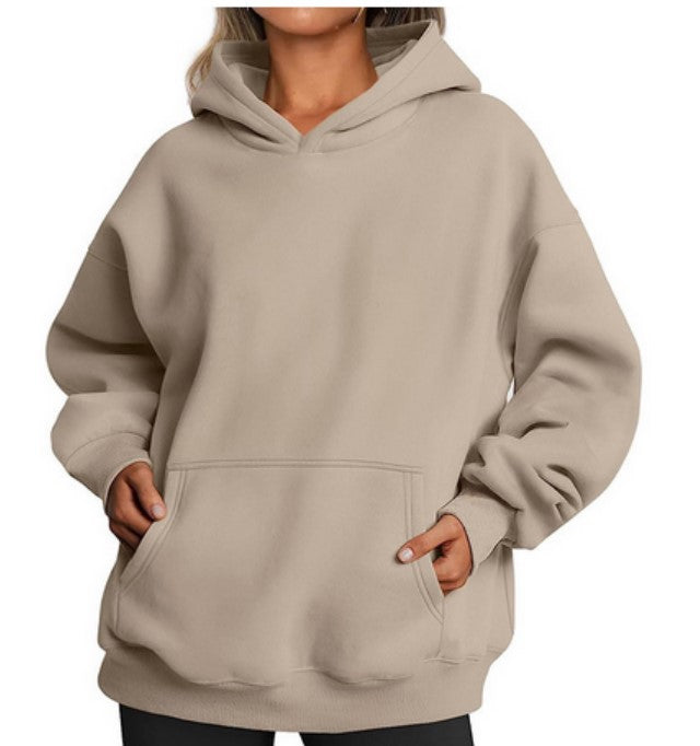 Oversize fleecevuorattu huppari