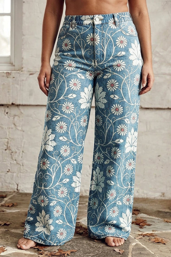 Henna | Väljät Boho-kuviohousut Arkeen