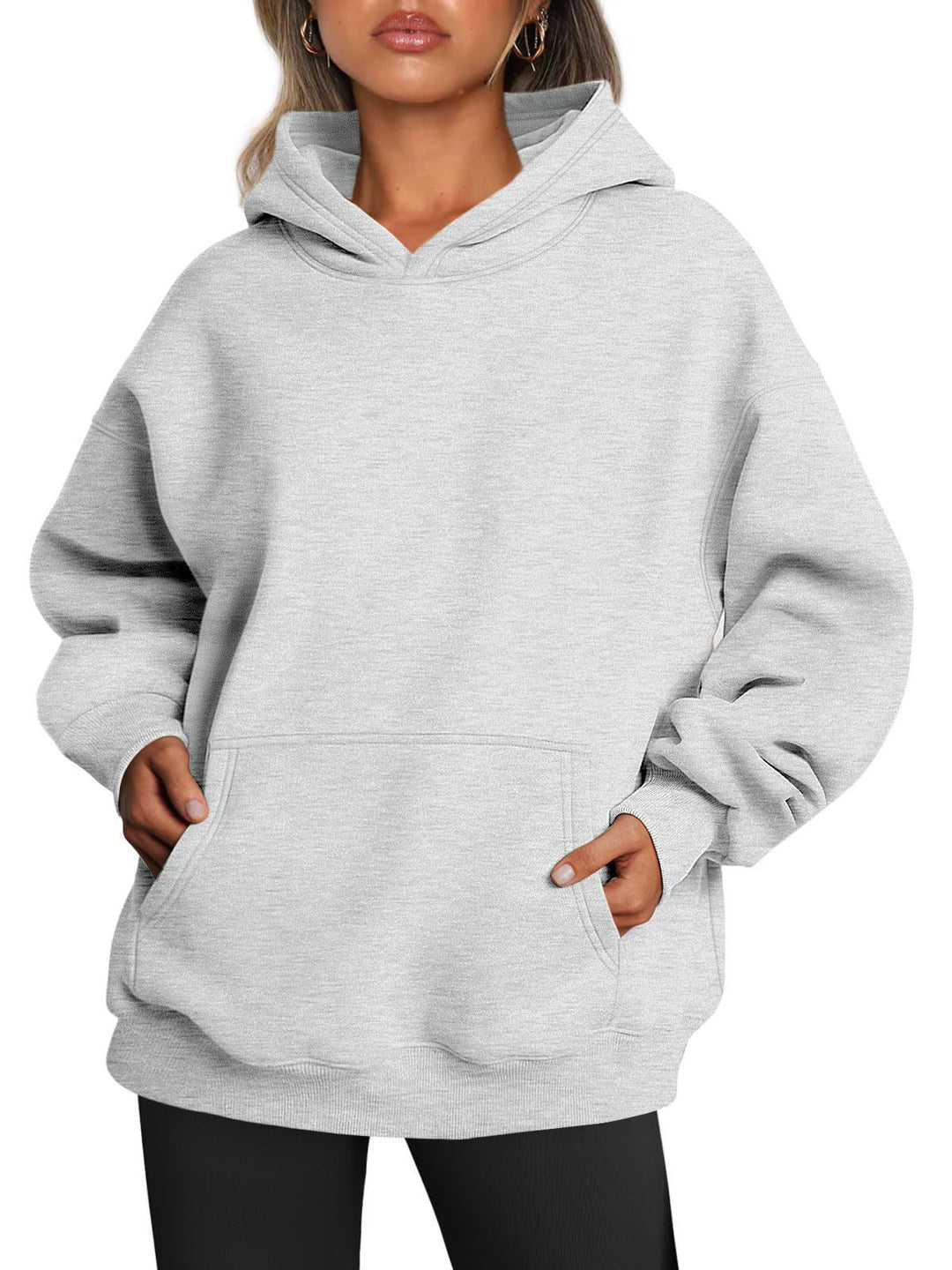 Oversize fleecevuorattu huppari