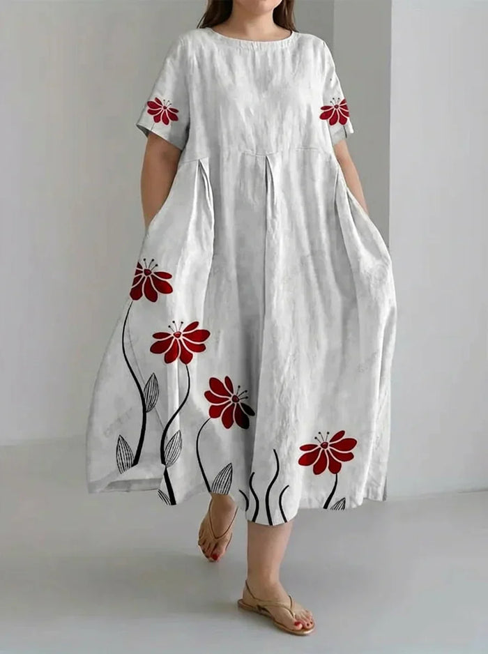 Minna | Kukkakuosinen Retromekko Taskuilla