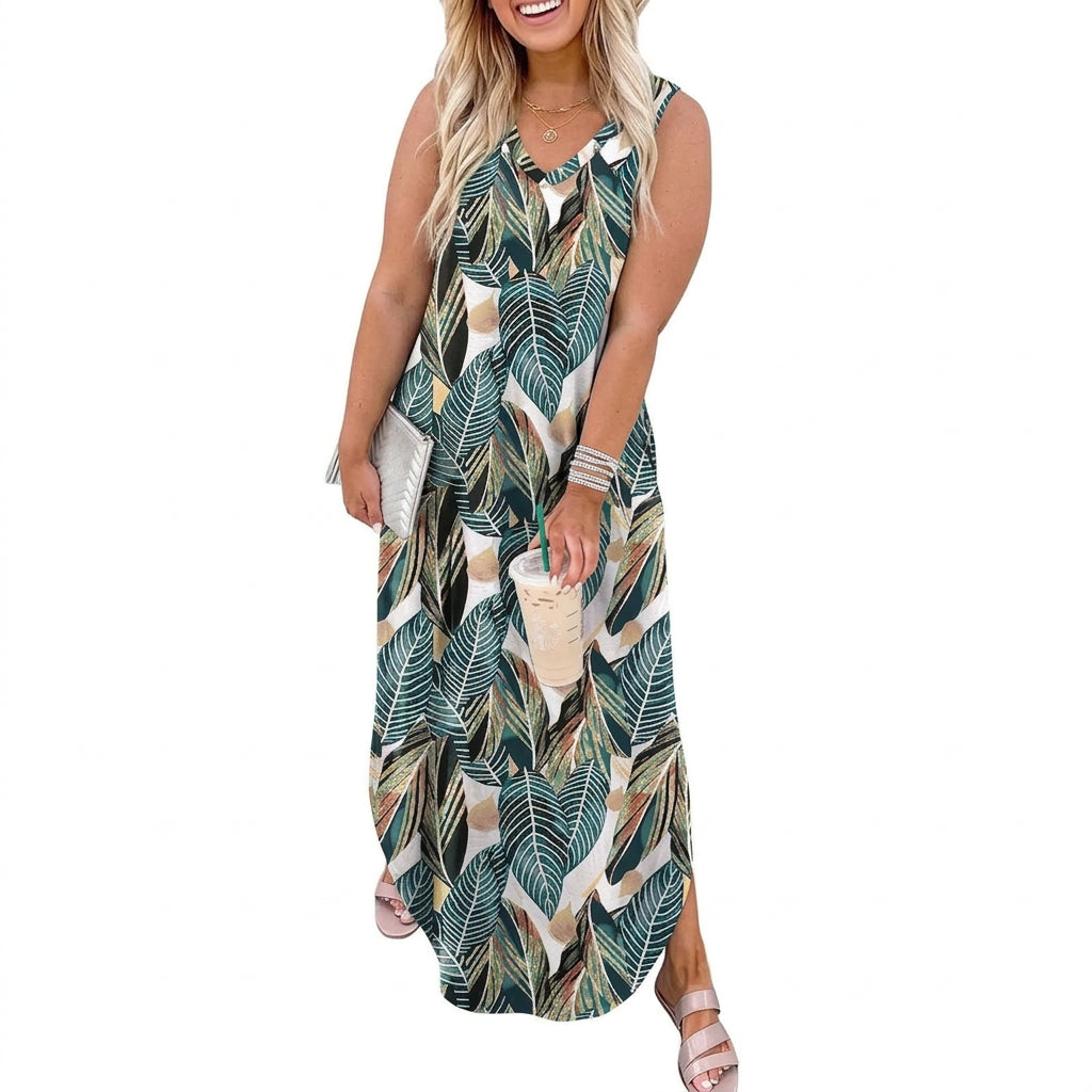 Ronja | Väljä Boho-Maksimekko Olkaimettomalla Yläosalla
