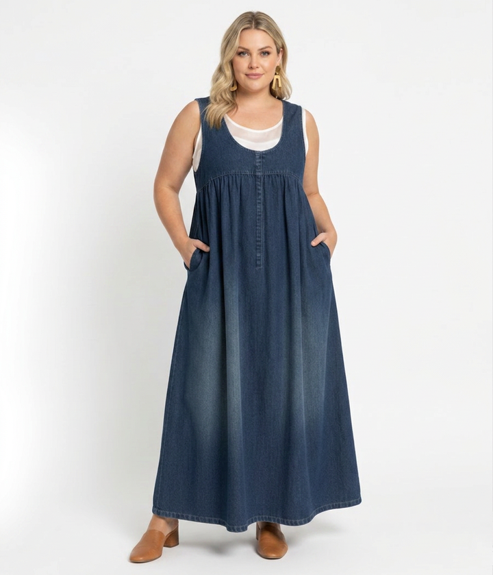 Iida | Vintage-pesty Pitkä Farkkumekko