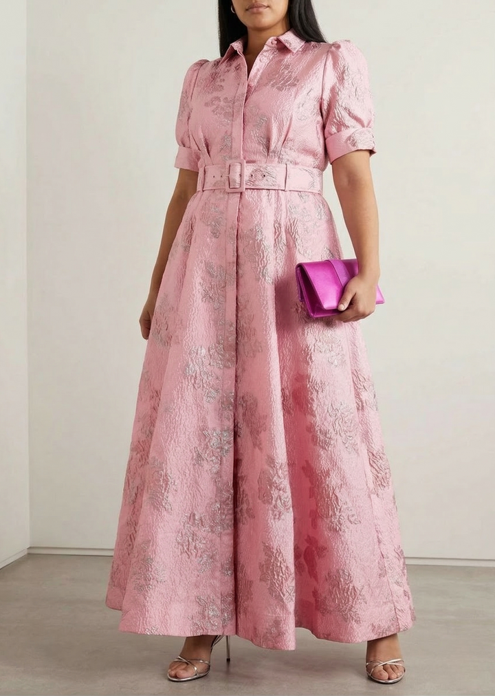 Jenni | Jacquard-Maksimekko Puhvihihoilla