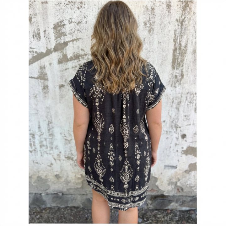 Johanna | Vintage-henkinen Boho-paitamekko Napituksella
