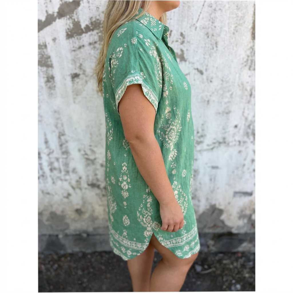 Johanna | Vintage-henkinen Boho-paitamekko Napituksella