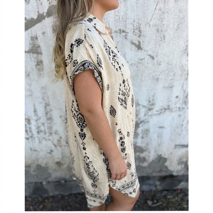 Johanna | Vintage-henkinen Boho-paitamekko Napituksella
