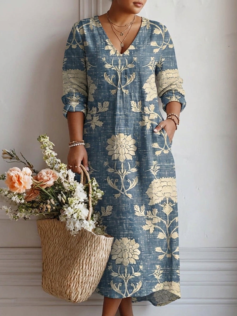 Laura | Yksinkertainen Pitkä Mekko Taskuilla
